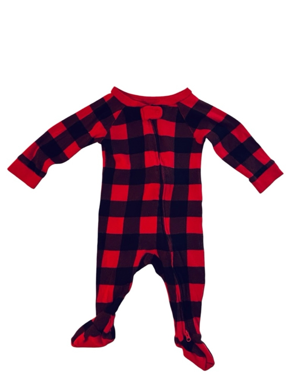 Wondershop Red and Black Buffalo Plaid Footed One-Piece 8 0557